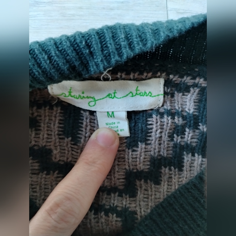 Staring At Stars Green and Cream Cardigan | Size M - Picture 3 of 4